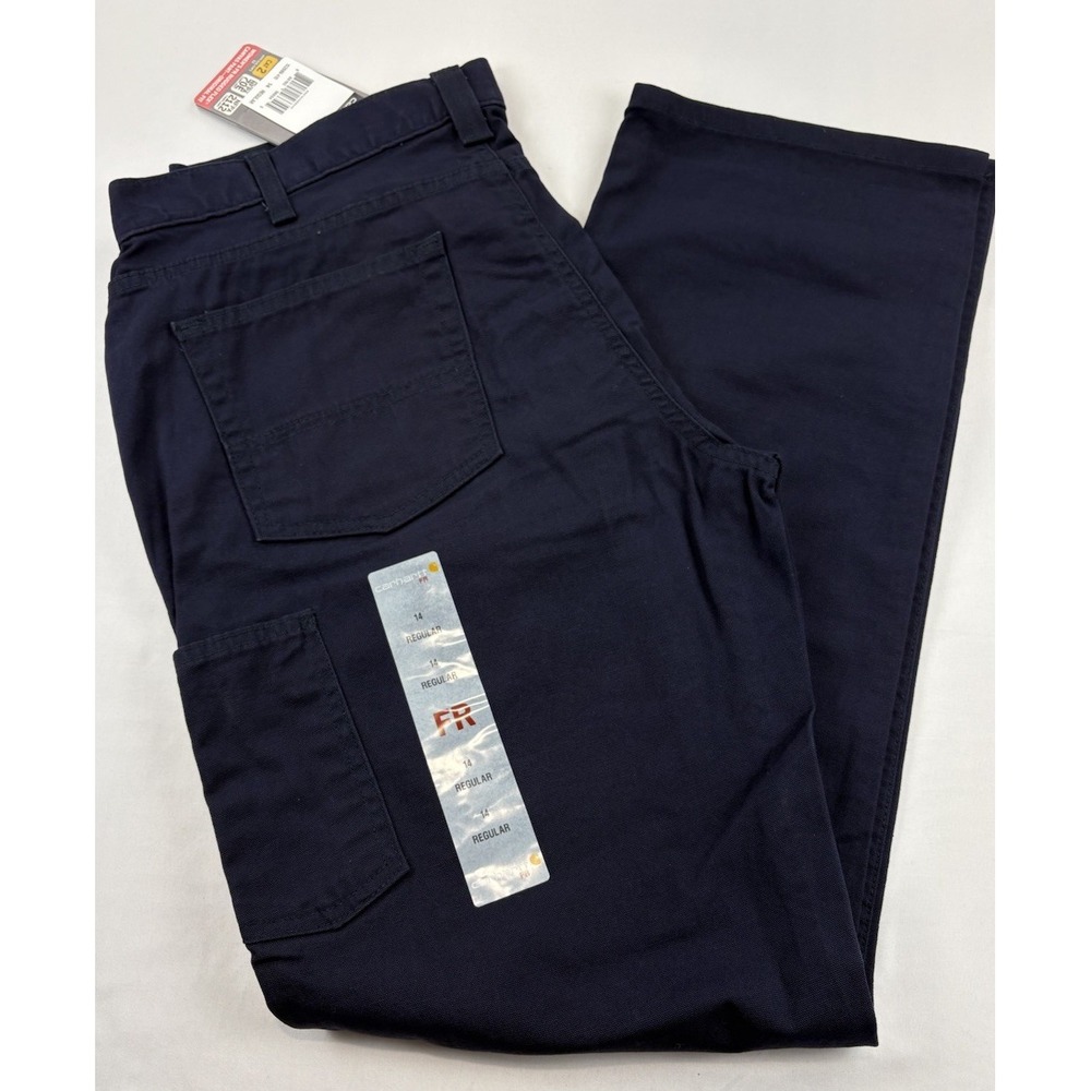 NWT Carhartt FR CAT2 2112 Utility Pants Dark Blue Cargo Workwear Women's 14 Reg.